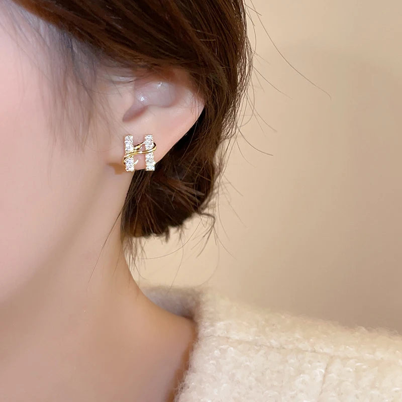 Snake Wrapped Bar Earrings
