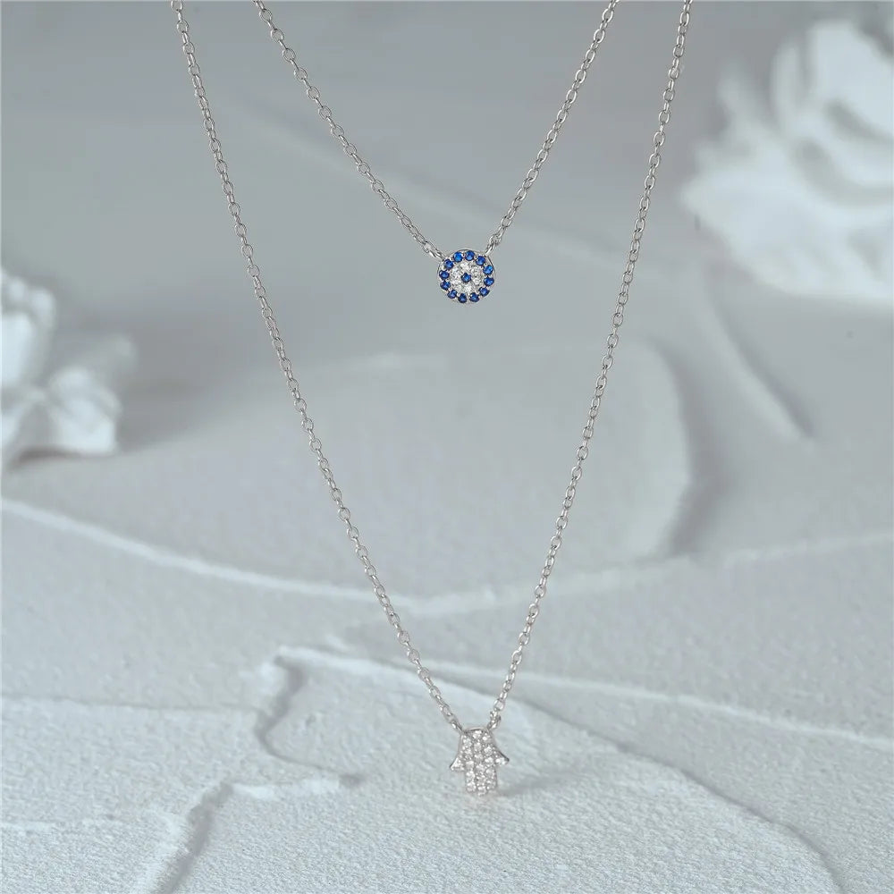 Double Layer Dainty Evil Eye Necklace 2.0