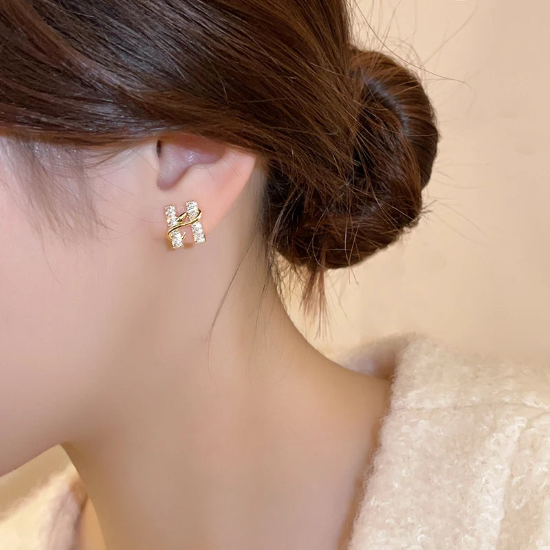Snake Wrapped Bar Earrings
