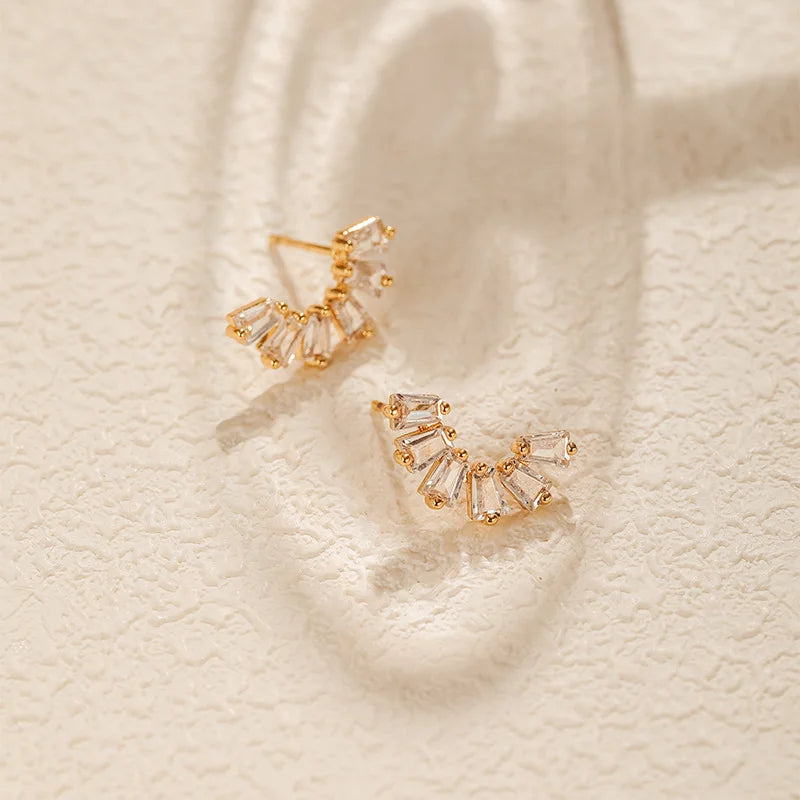 18k Semicircle Earrings