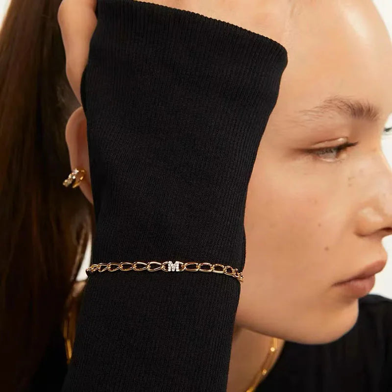 Simple Initial Charm Bracelet