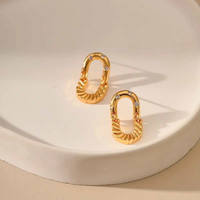 18k Textured French Earrings