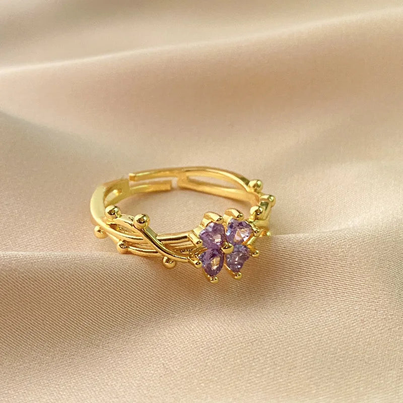 Violet Clover Ring