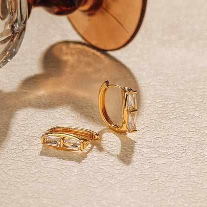 18k Crystal Bar Earrings