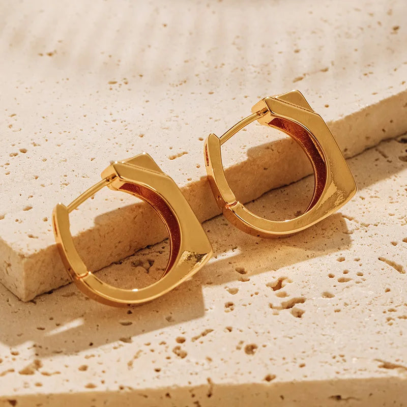 18k Minimal Block Earrings