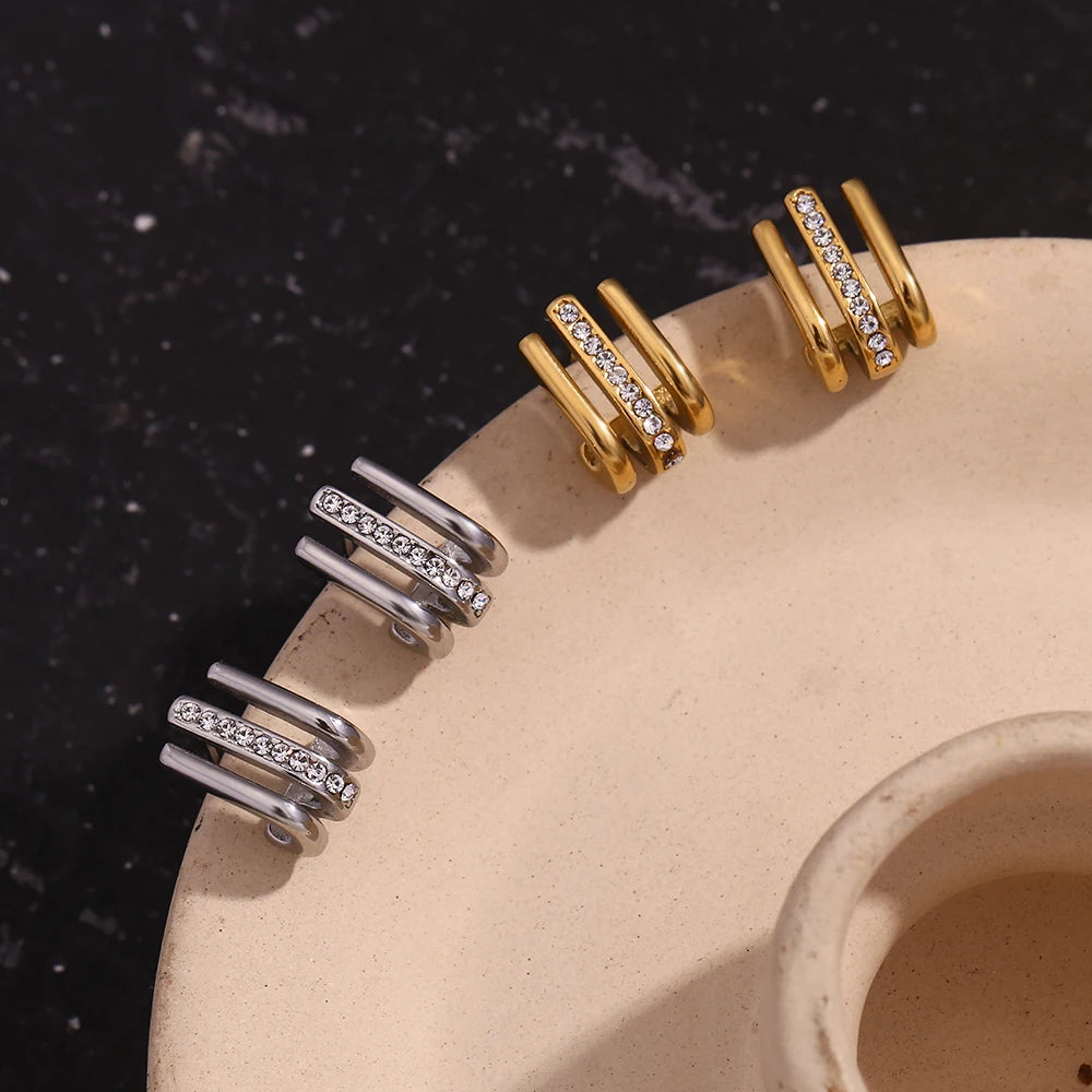 18k J-Shaped Earrings