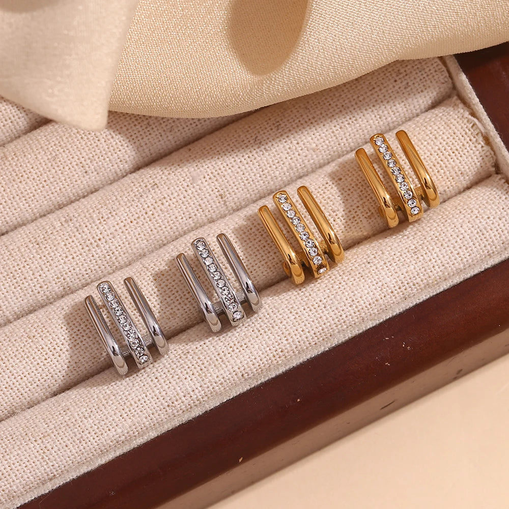 18k J-Shaped Earrings