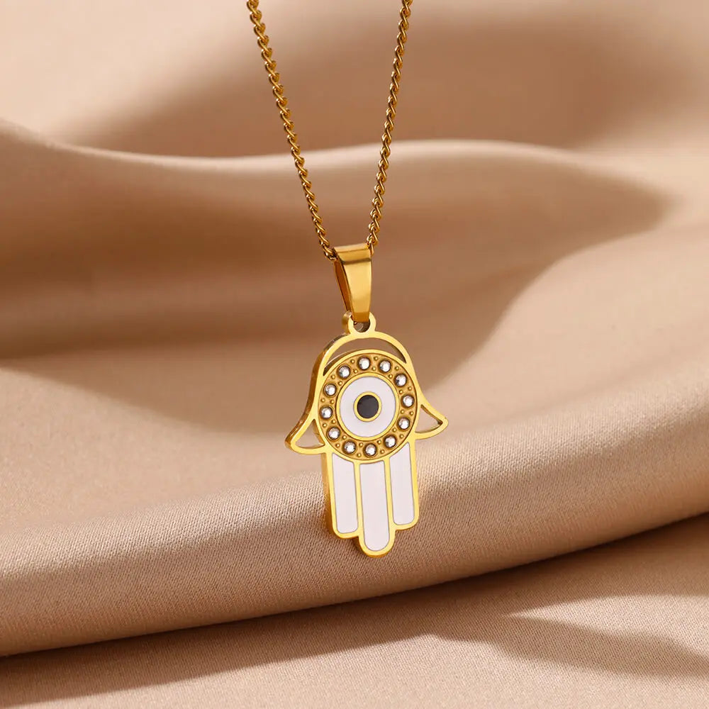 Hamsa Evil Eye Necklace