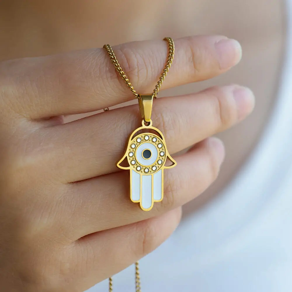 Hamsa Evil Eye Necklace