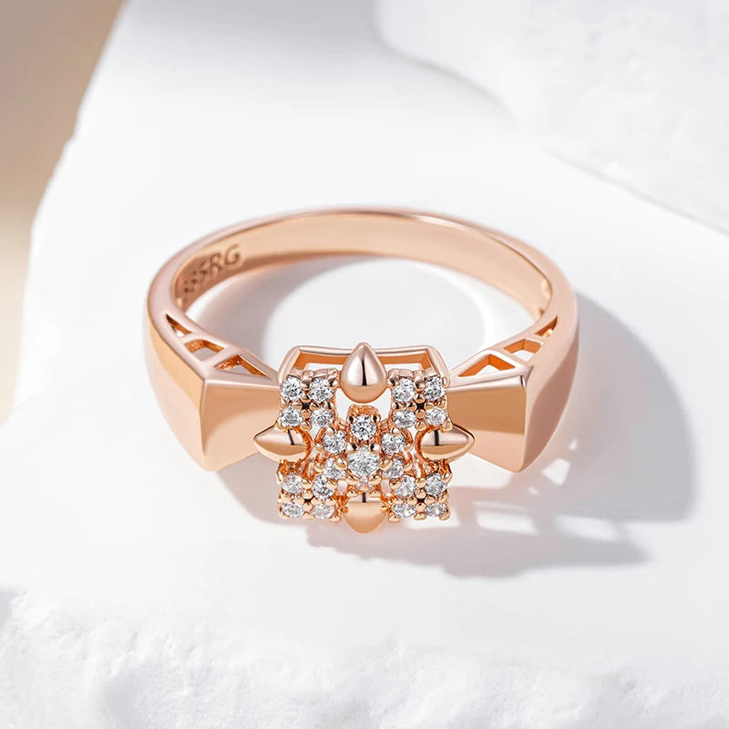 Cute Square Rings Floral Square Ring – Huenaut