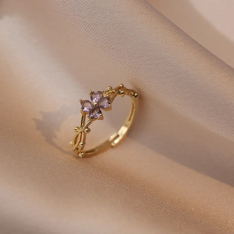 Violet Clover Ring