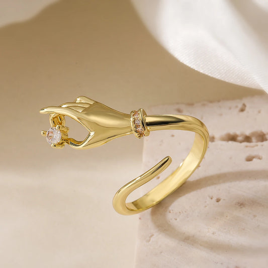Hand Crystal Ring