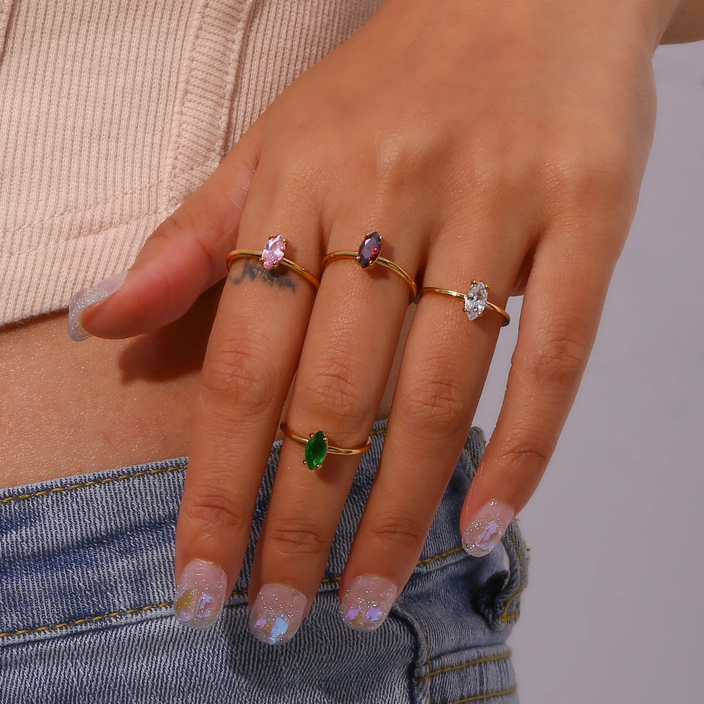 Simple Crystal Rings Minimalist Crystal Rings – Huenaut