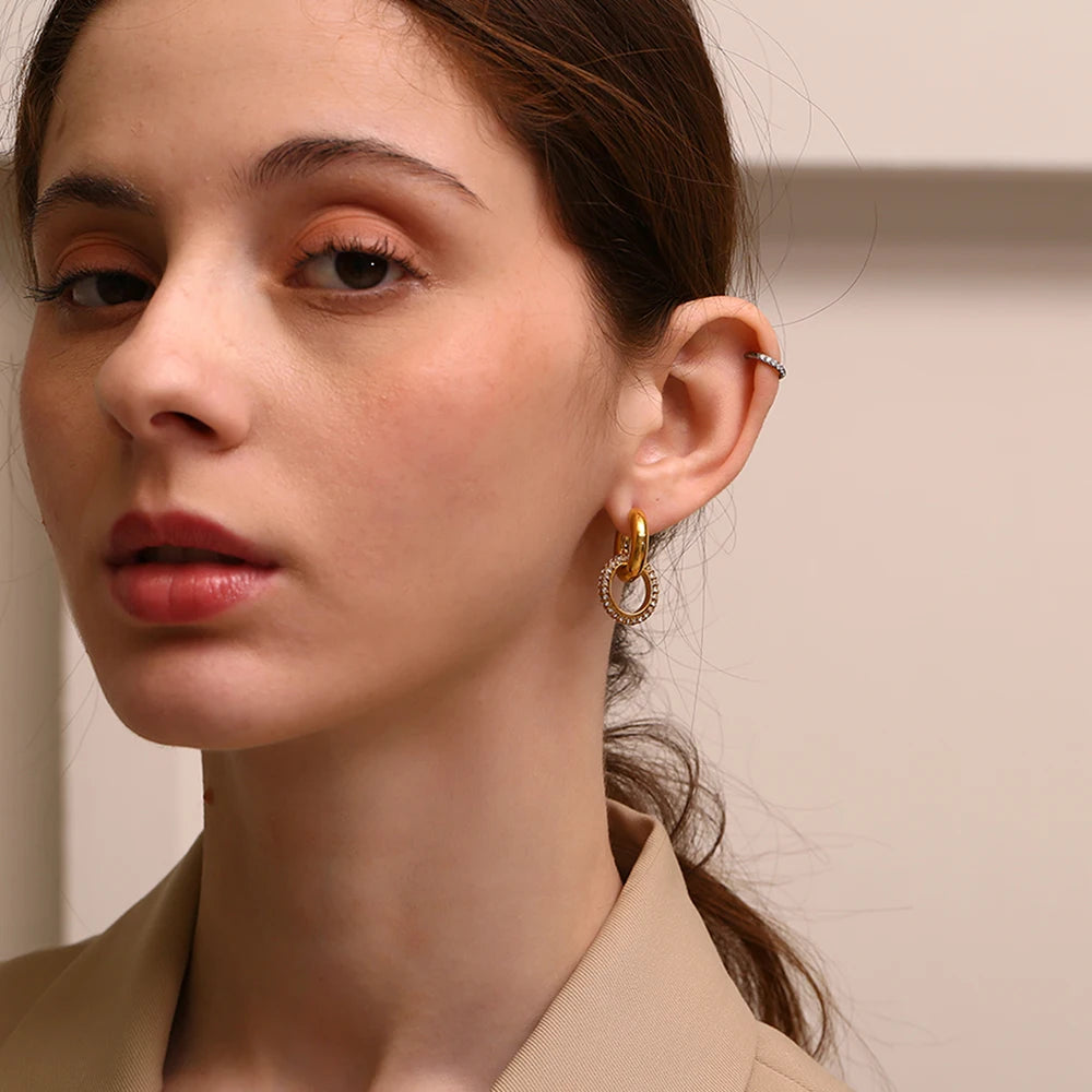 18k Crystal Hoop Jewelry Set