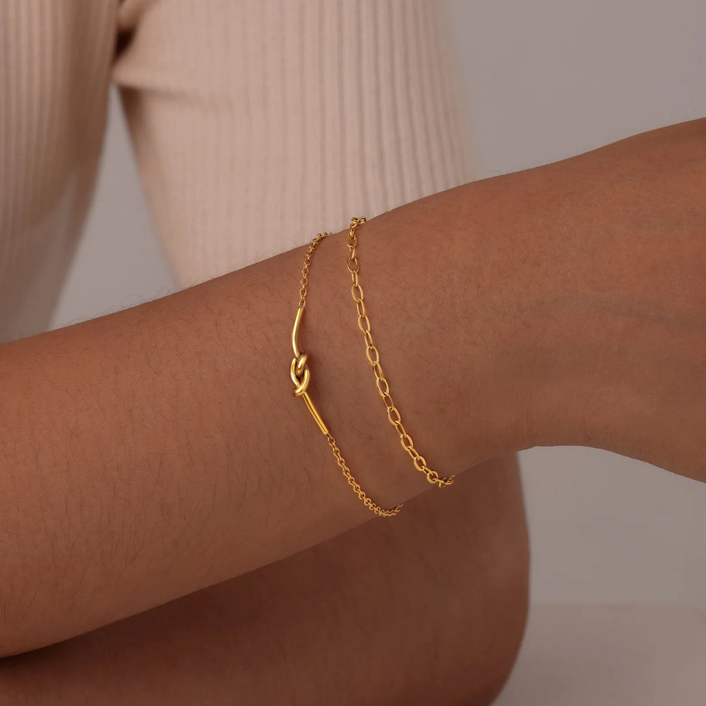 18k Double Layer Knot Bracelet