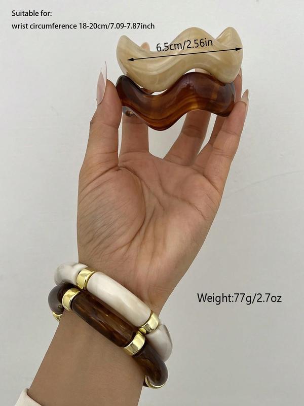 4PC Boho Chunky Bangle Set