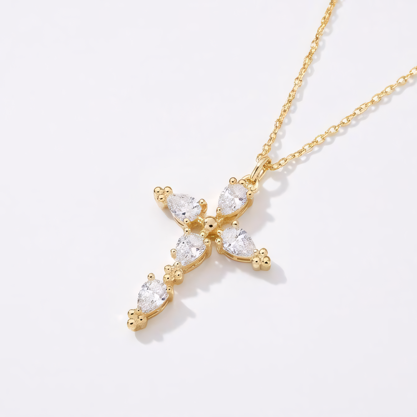Dainty Crystal Cross Necklace