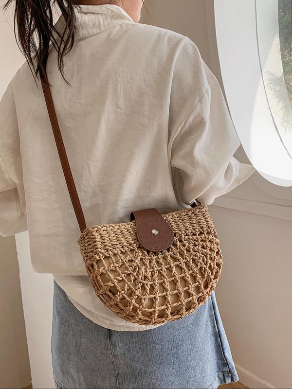 Woven Straw Crossbody Bag