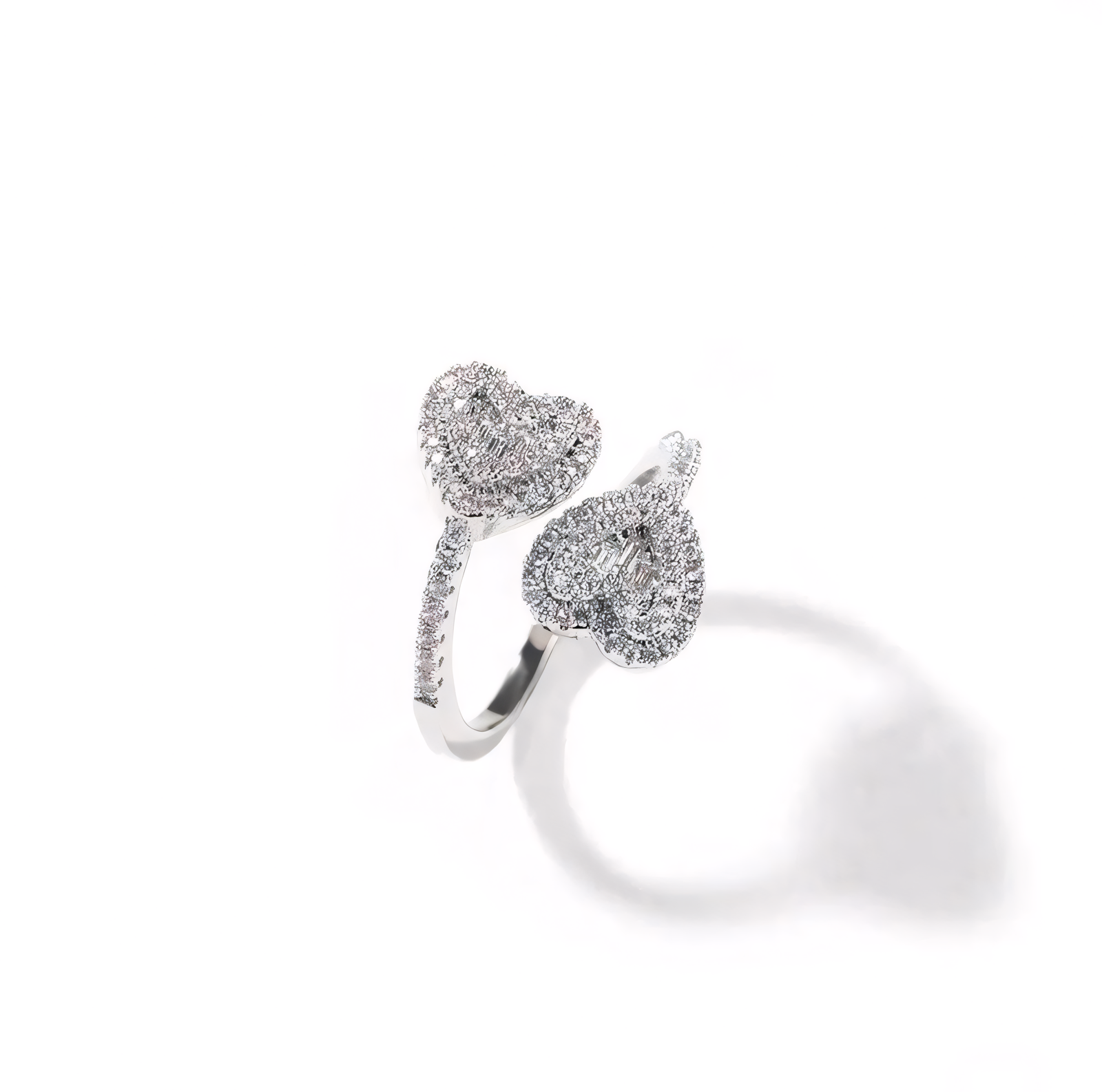 18k Adjustable Dual Heart Ring