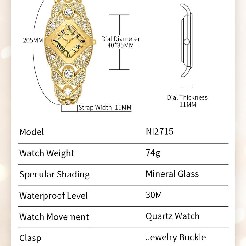 Diamond-Studded Bracelet Watch