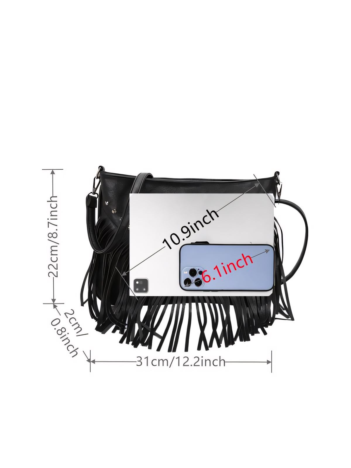 Western Cross Fringe Purse