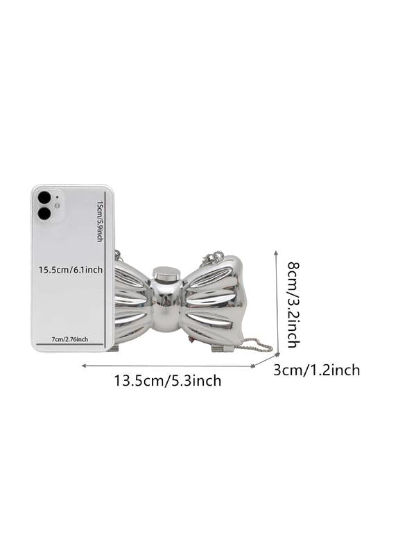 Metallic Bow Clutch Bag