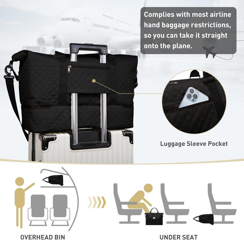 Quilted Weekender Travel Duffel Bag