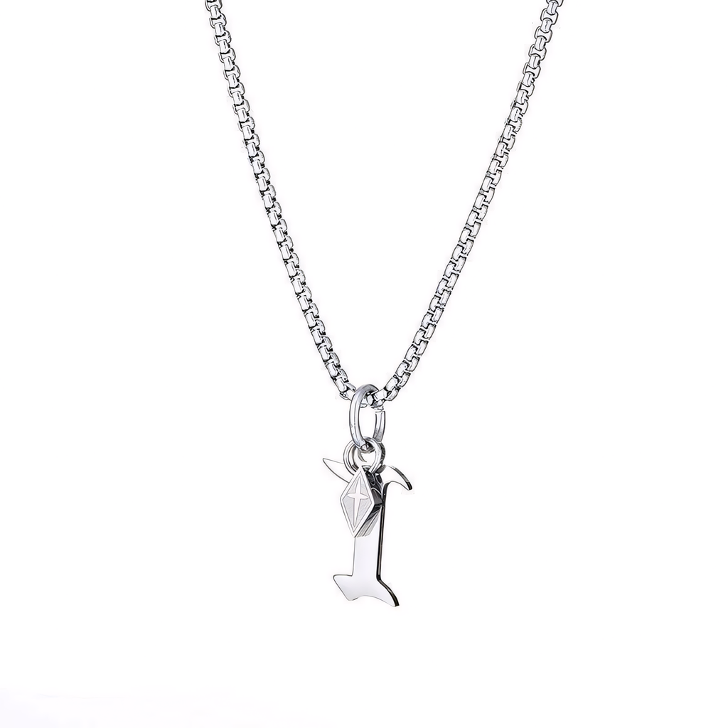 Vintage Initial Cross Charm Necklace