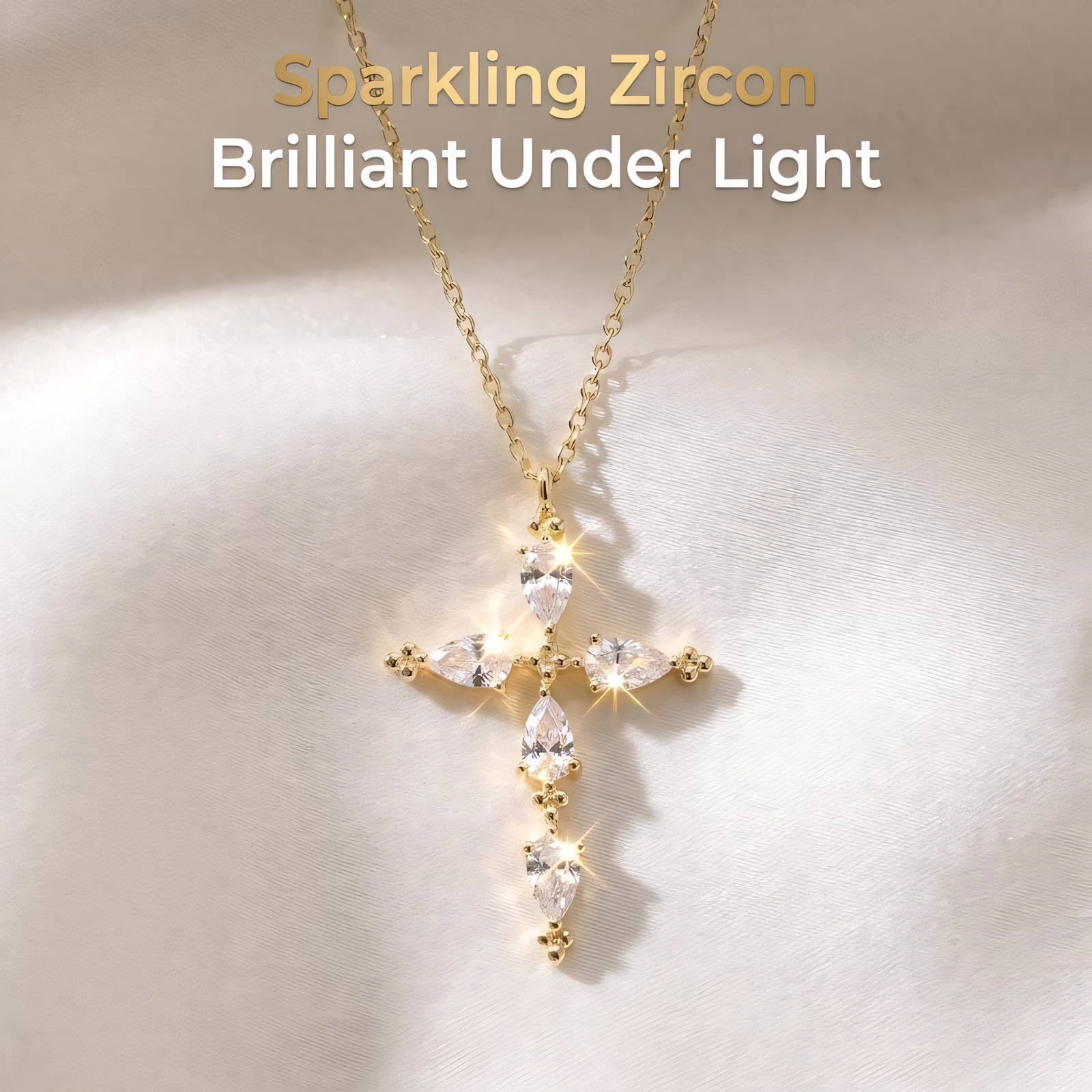 Dainty Crystal Cross Necklace