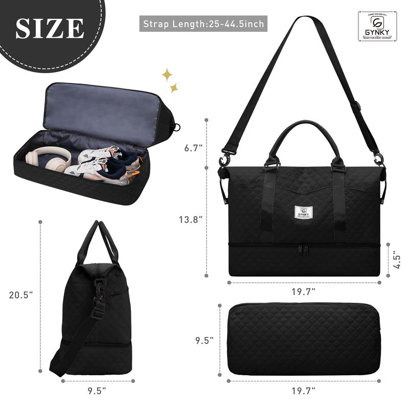 Quilted Weekender Travel Duffel Bag