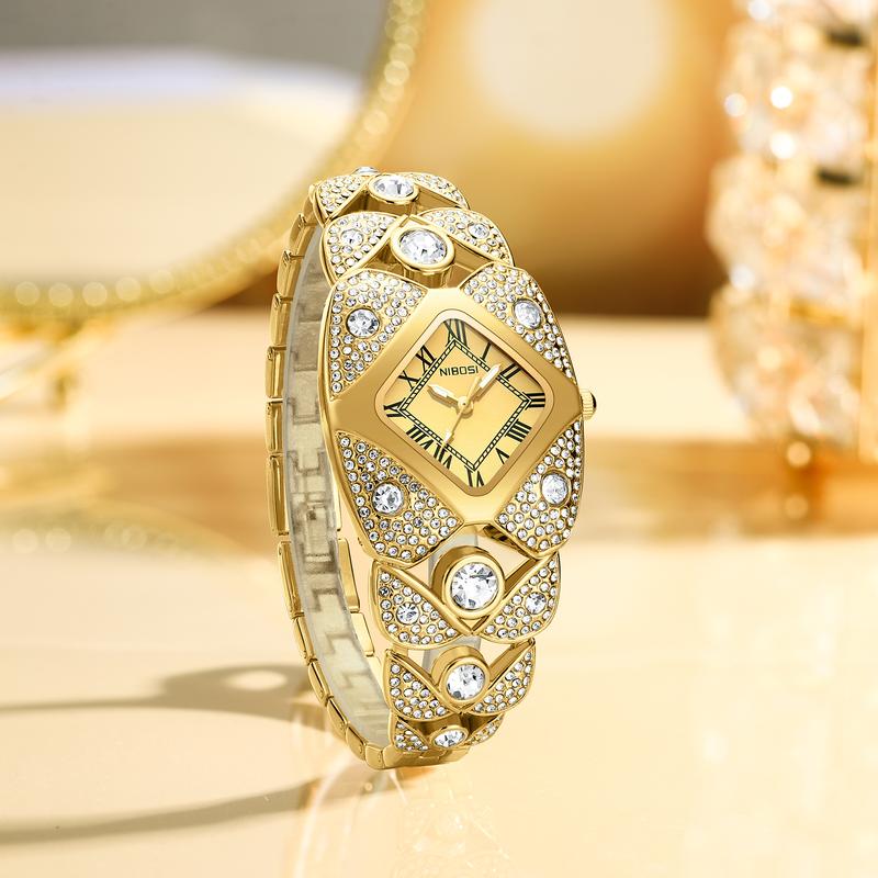 Diamond-Studded Bracelet Watch