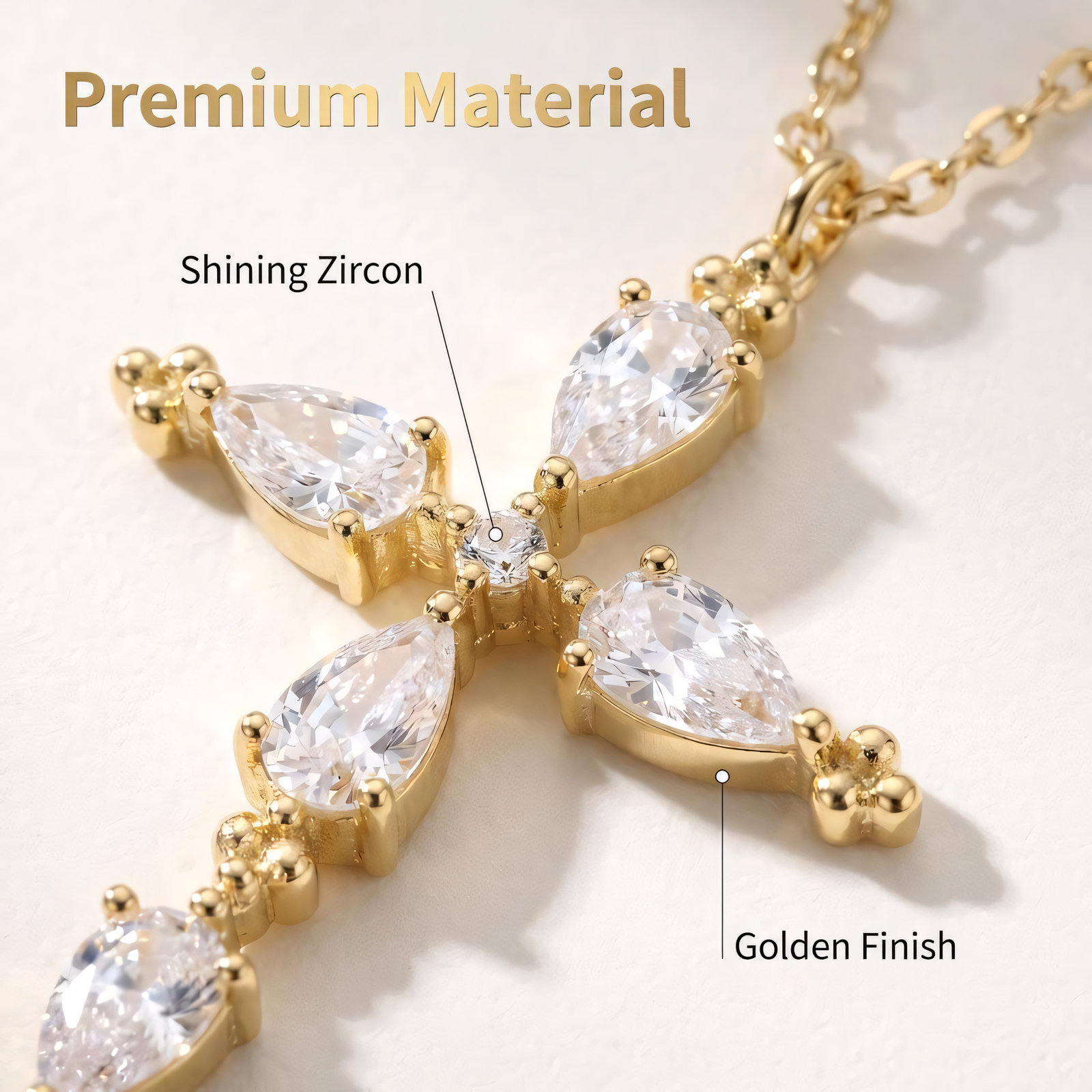 Dainty Crystal Cross Necklace