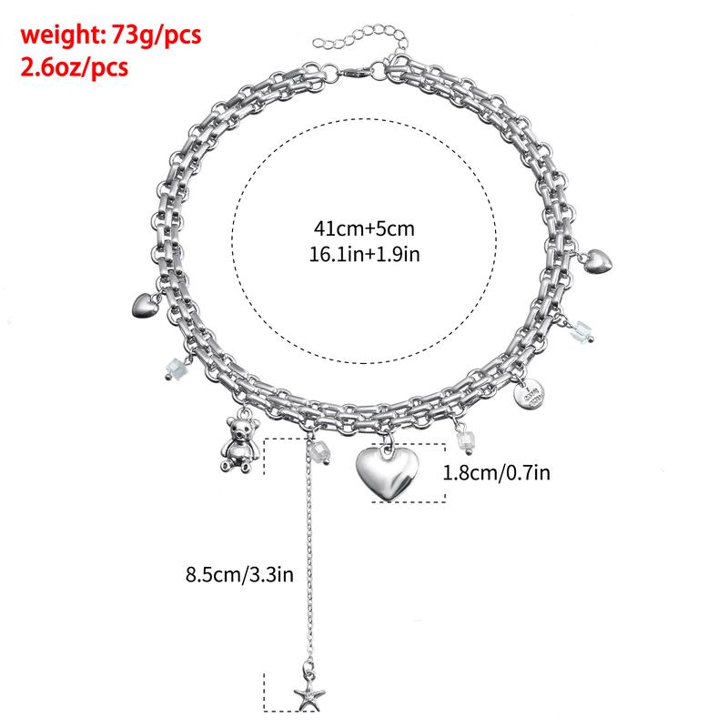 Charm Chain Necklace & Bracelet Set