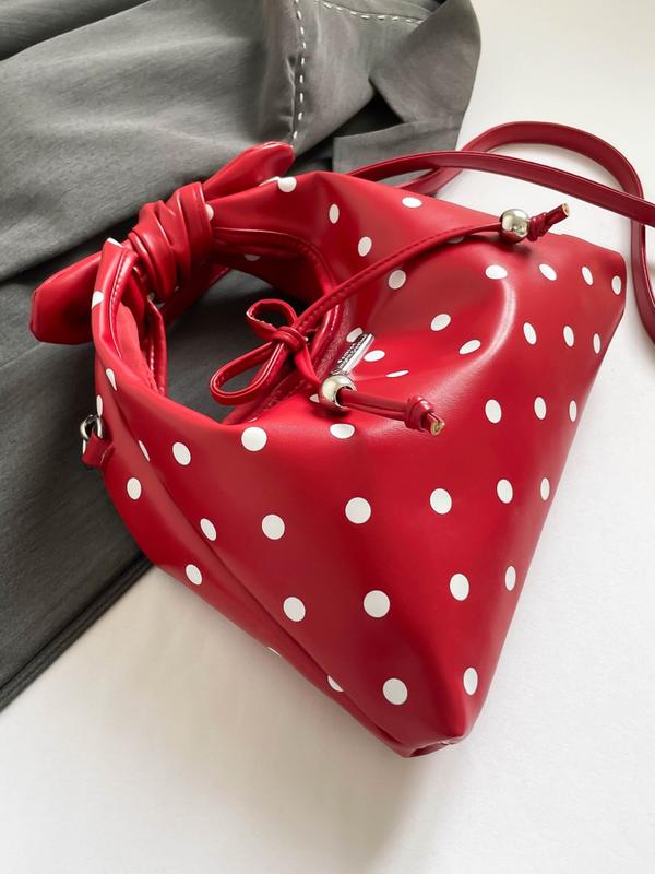Polka Dot Knot Handle Bag