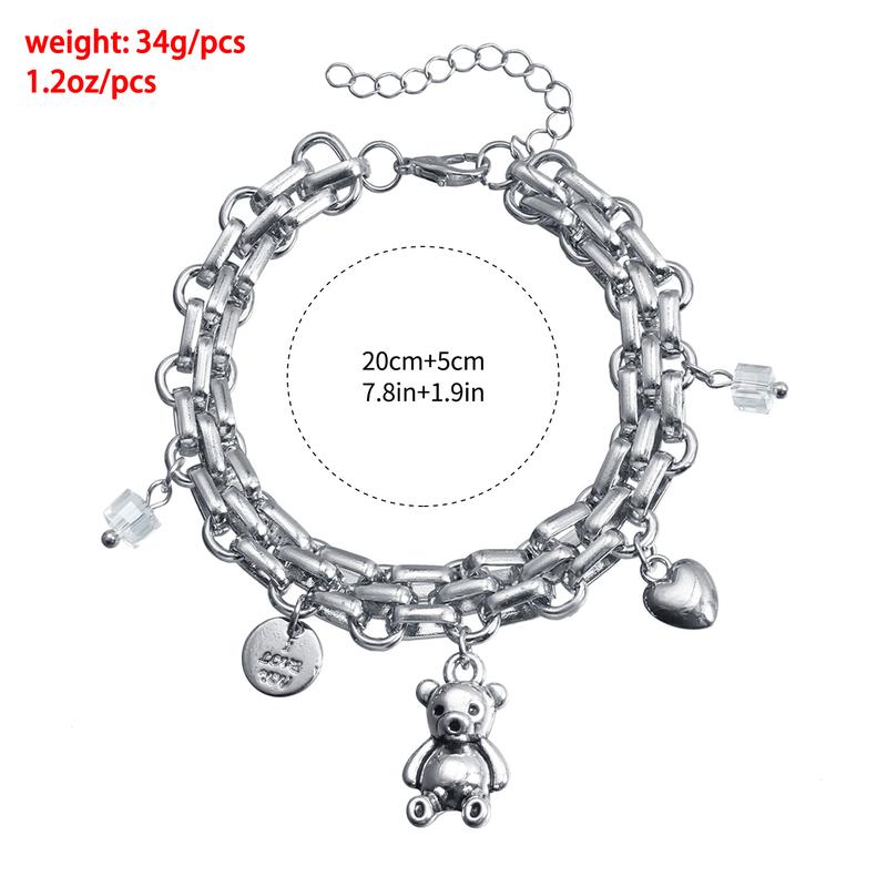 Charm Chain Necklace & Bracelet Set