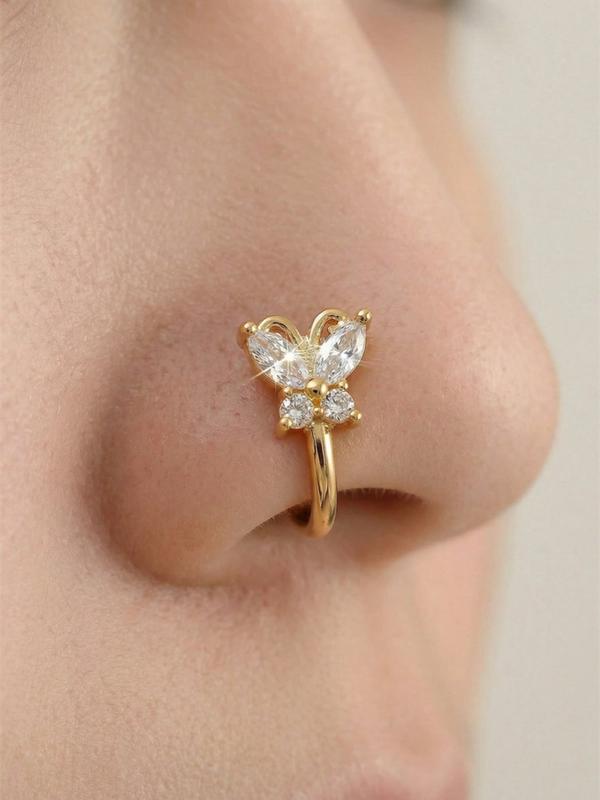 5PC Gold Crystal Nose Ring Set