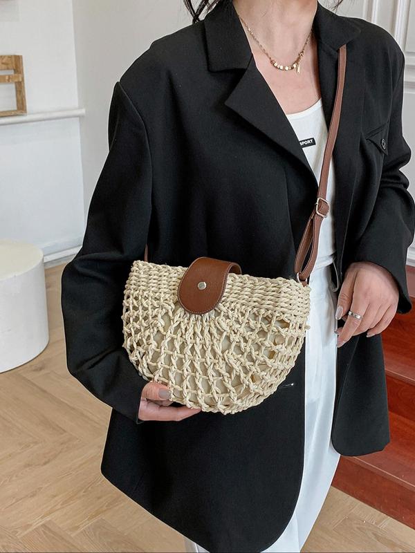 Woven Straw Crossbody Bag