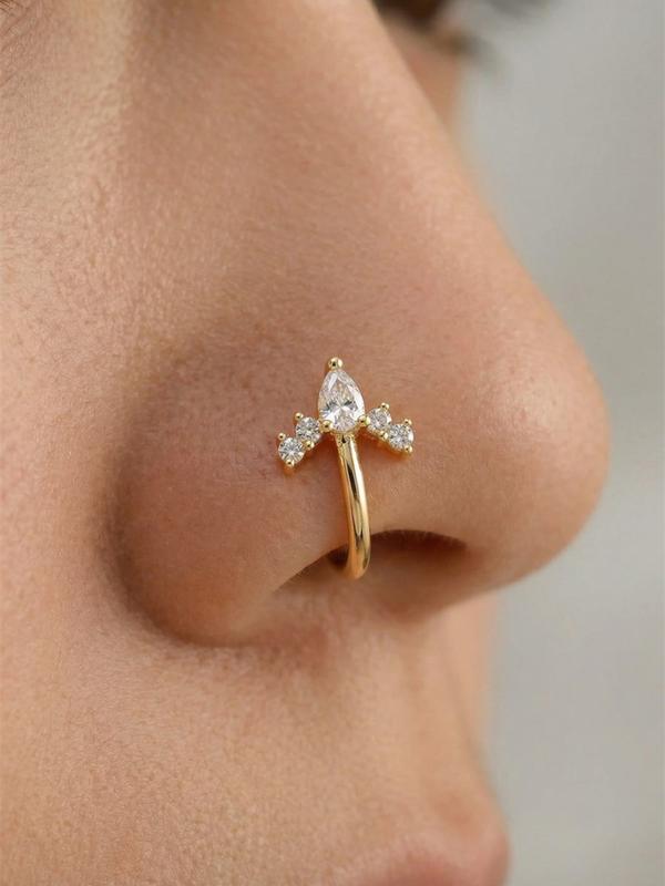5PC Gold Crystal Nose Ring Set