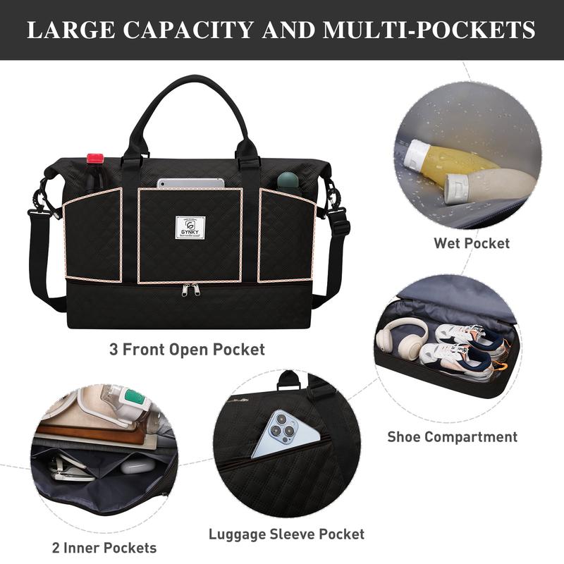 Quilted Weekender Travel Duffel Bag