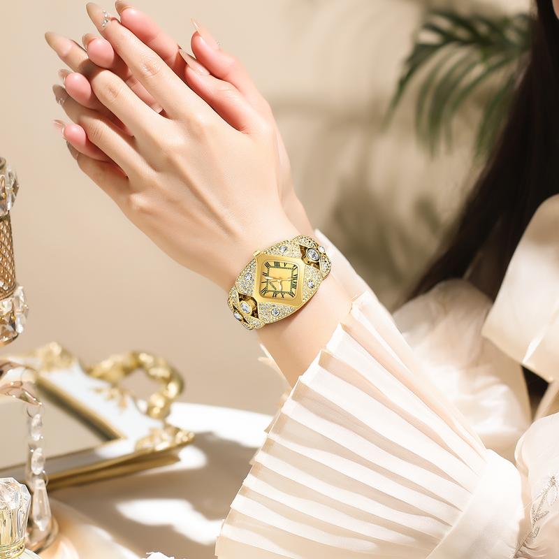 Diamond-Studded Bracelet Watch