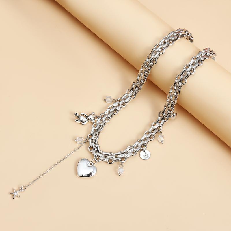 Charm Chain Necklace & Bracelet Set