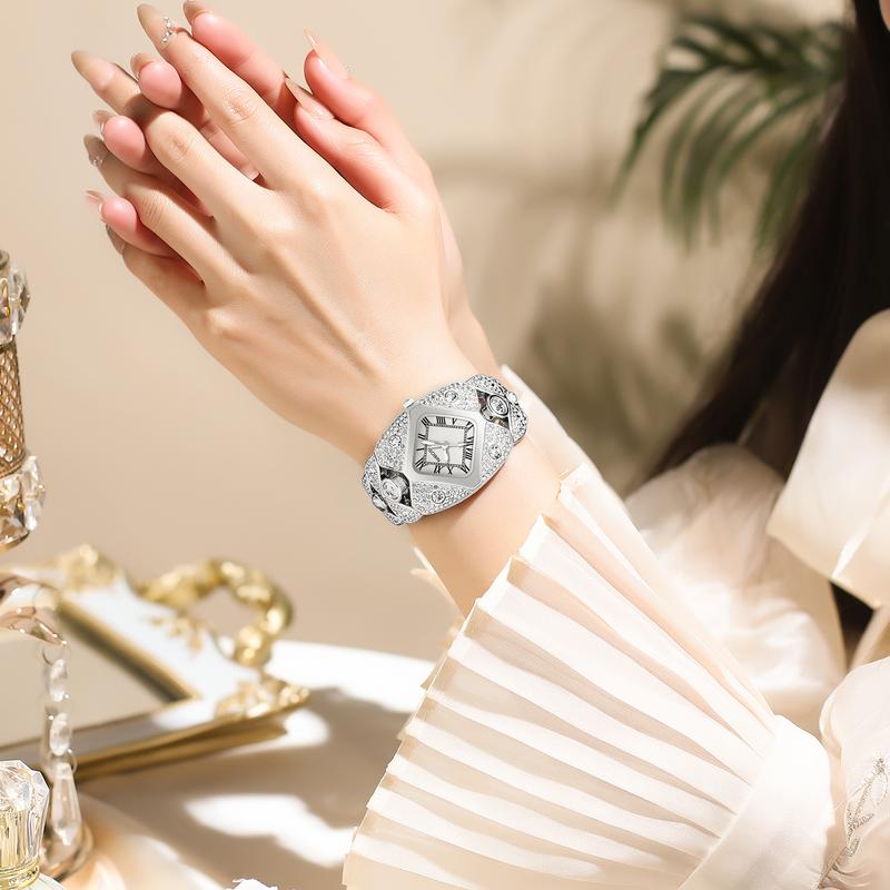 Diamond-Studded Bracelet Watch