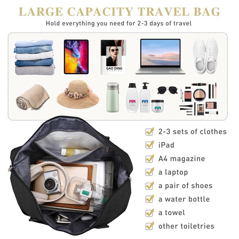 Quilted Weekender Travel Duffel Bag