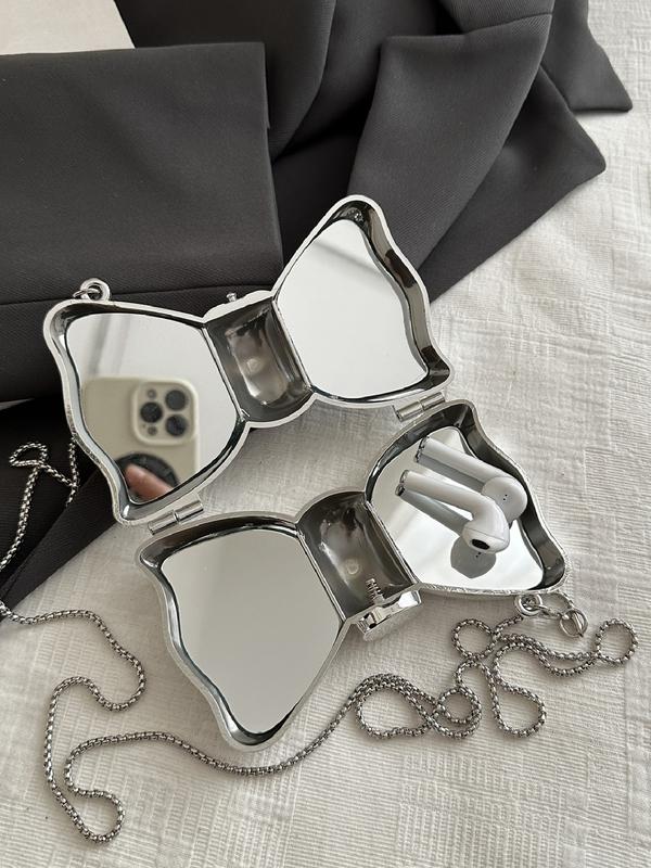 Metallic Bow Clutch Bag