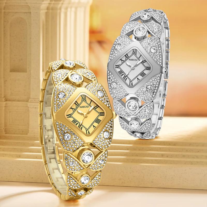 Diamond-Studded Bracelet Watch