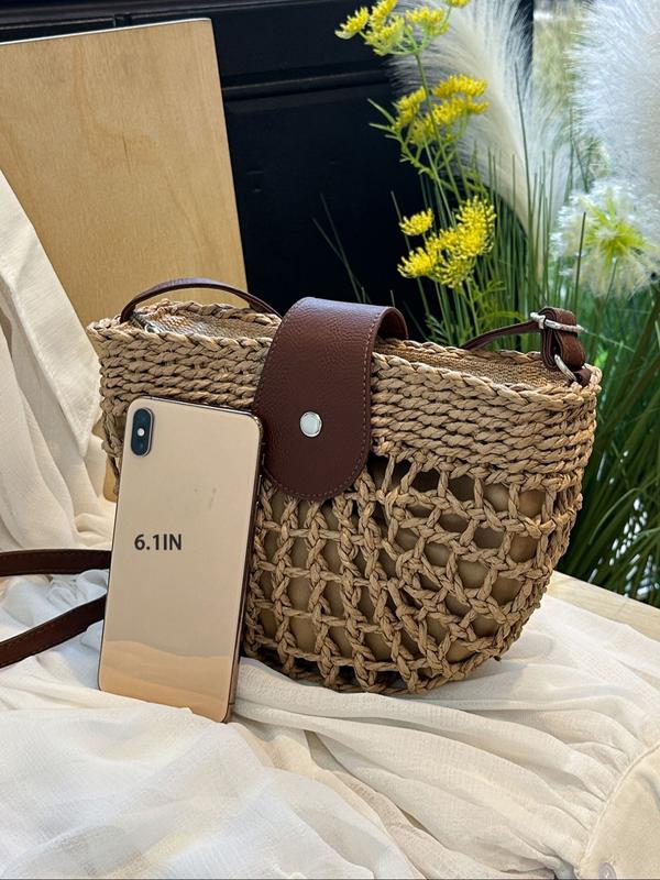 Woven Straw Crossbody Bag