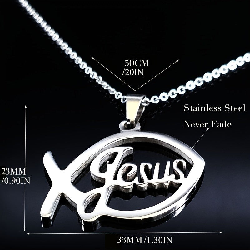 Jesus Fish Pendant Necklace