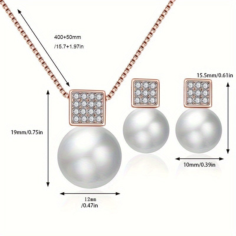 2PC Elegant Pearl Jewelry Set