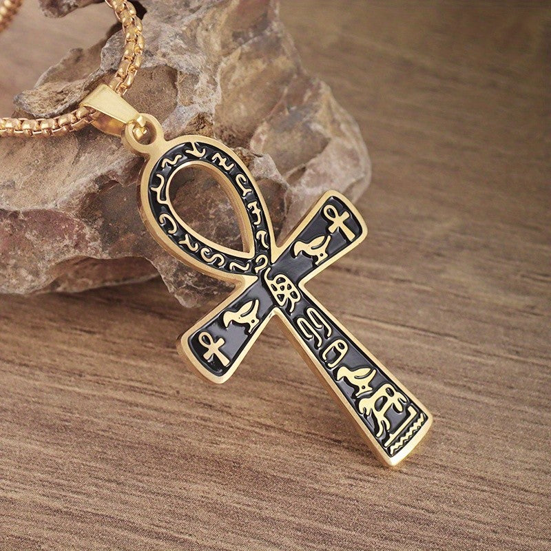 18k Vintage Egyptian Cross Necklace