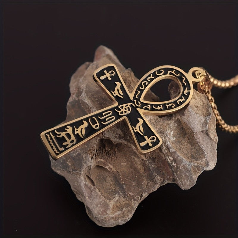 18k Vintage Egyptian Cross Necklace